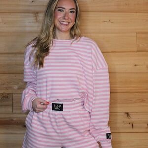 Lulu Mac Pink Striped Long Sleeve NWT